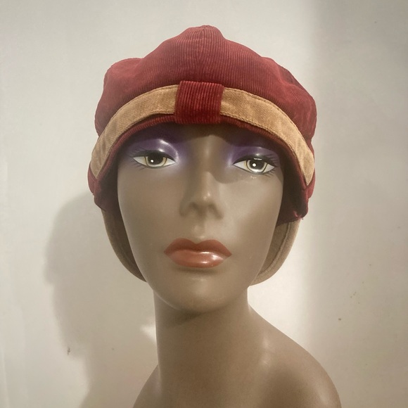 Vintage Liz Claiborne Corduroy Pageboy Hat - Rare Colour Combo - Picture 9 of 16